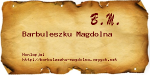 Barbuleszku Magdolna névjegykártya